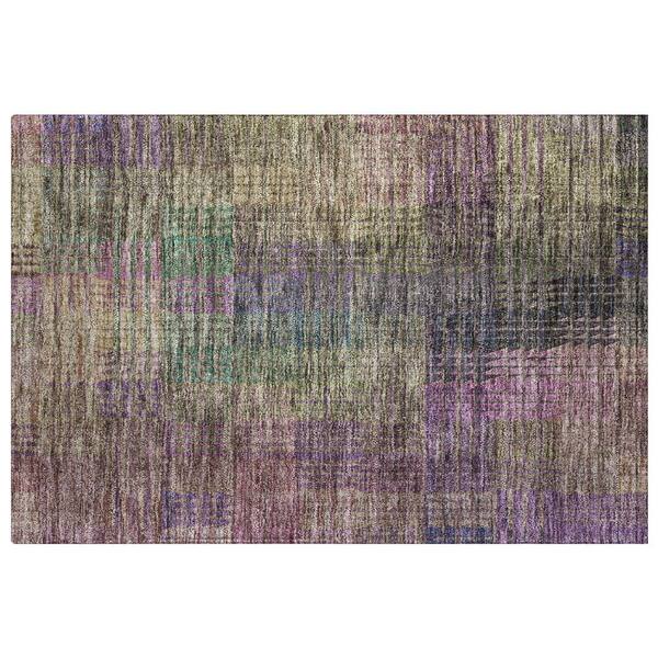 Dream Shag Premium Machine Washable Abstract ADS828 Plum 2 ft. x 3 ft. Accent Rug