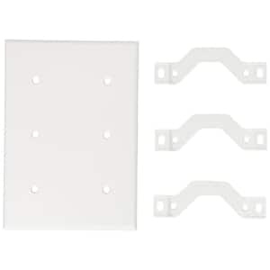 White 3-Gang Blank Plate Wall Plate (1-Pack)