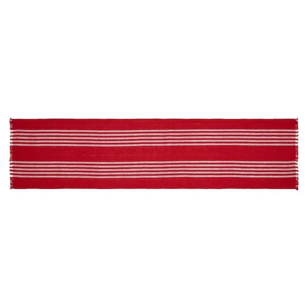 Arendal 12 in. W x 48 in. L Red White Stripe Cotton Polyester Table Runner
