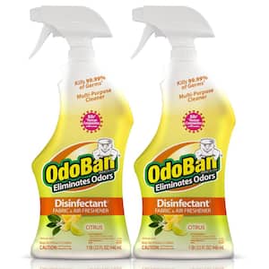 32 oz. Citrus Disinfectant Spray, Odor Eliminator, Sanitizer, Fabric Freshener, Mold Control, Multi-Purpose (2-Pack)
