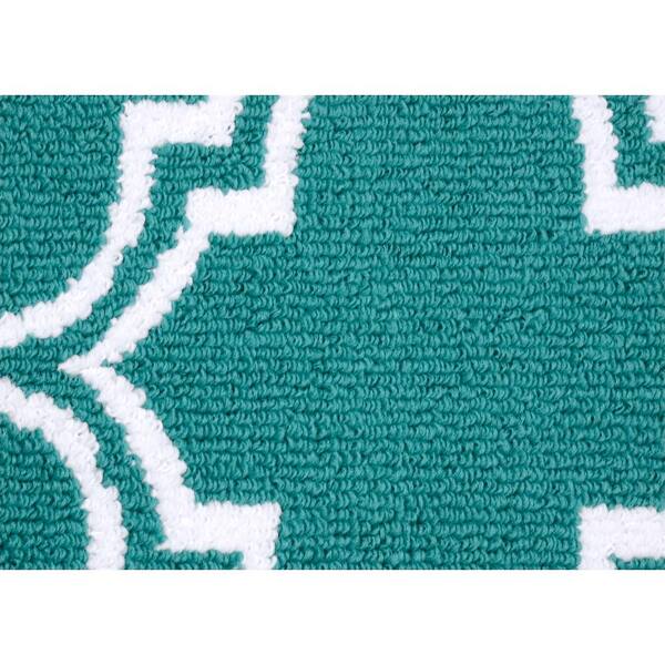 5 by 7-Feet Garland Rug Silhouette Area Rug Teal/White New Free Shipping 