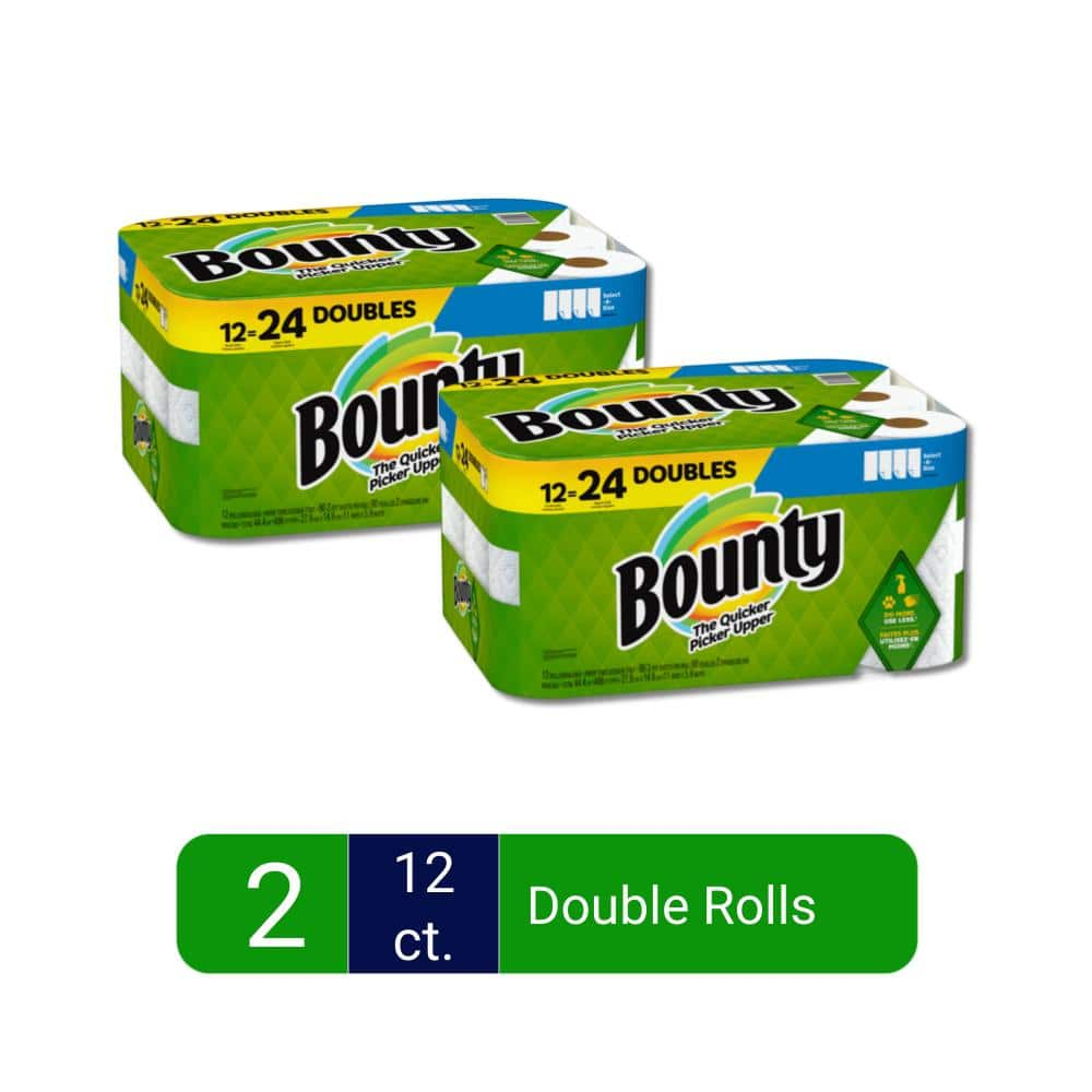 Bounty Select A Size White Paper Towel Roll 12 Double Rolls Multi   Bounty Paper Towels 078557165027 64 1000 