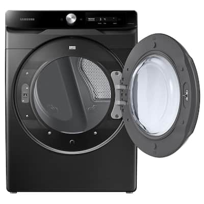 7.5 cu. ft. Smart Stackable Vented Electric Dryer with Super Speed Dry in Brushed Black