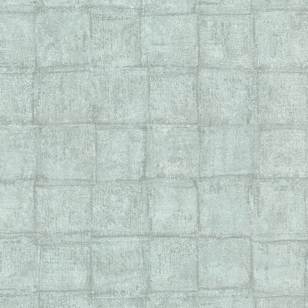 Walls Republic Sewn Concrete Squares Blue Green Paper Strippable Roll (Covers 57 sq. ft.)