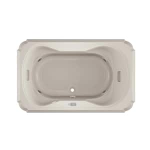 MARINEO SALON SPA 66 in. x 42 in. Rectangular Combination Bathtub with Center Drain in Oyster