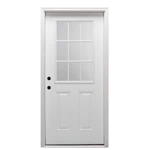 Stanley Doors 36 in. x 80 in. Art Deco 1/2 Lite 1-Panel Painted