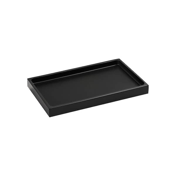 Decorative TrayVanity Tray, Resin ,Rectangular  Matte Black 10in