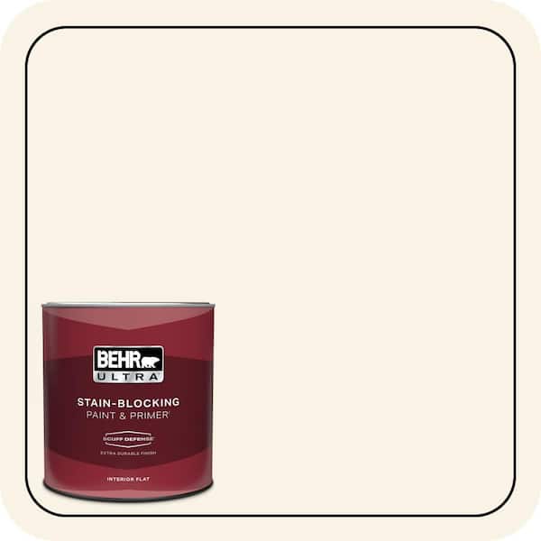 BEHR ULTRA 1 qt. #PWN-12 Palatial White Extra Durable Flat Interior Paint & Primer