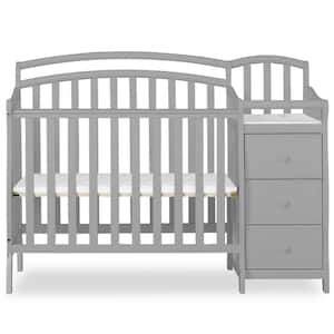 Casco 4-in-1 Pebble Grey Mini Crib and Changing Table