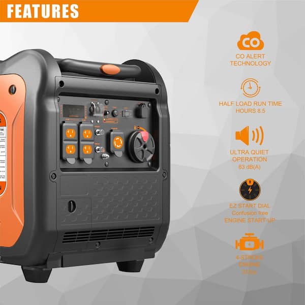 GENMAX 5500-Watts Generador Inverter 240V con Boton Electric Start