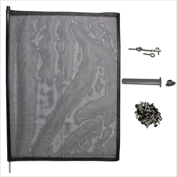 5 ft. H x 3 ft. W Pool Fence DIY Extension Section in Black with 1 Pole with a Steel Pin at the Base for a 1/2 in. Hole