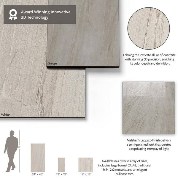 MSI Malvera Cream 24 in. x 48 in. Lapato Porcelain Travertine Look