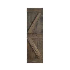 K-Series 28 in. x 84 in. Aged Barrel Knotty Pine Wood Barn Door Slab