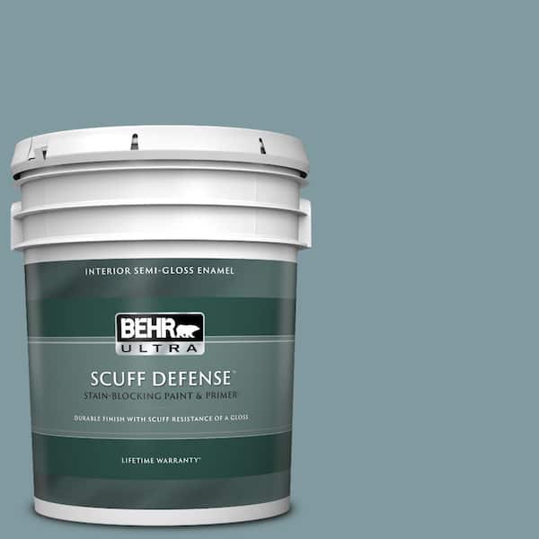 BEHR ULTRA 5 gal. #ECC-56-3 Lake View Extra Durable Semi-Gloss Enamel Interior Paint & Primer