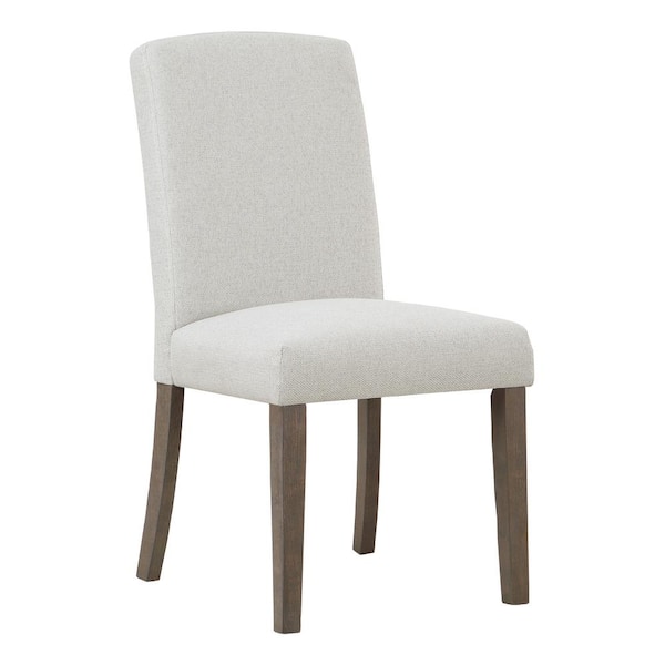 OSP Home Furnishings Everly dining Chair (2-Pack) in Light Grey Fabric with Grey Washed Legs