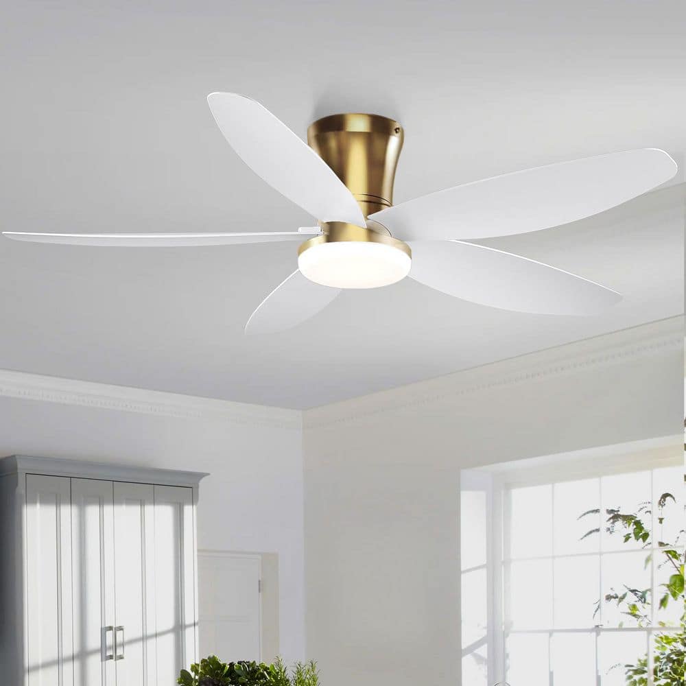 36 in. Indoor/Outdoor Flush Mount Gold Standard Ceiling Fan with Dimmable 3 Color LED Light and Remote/APP Control price history on PriceWatchPro