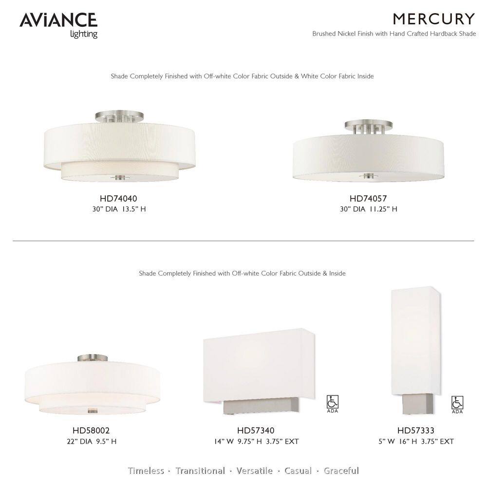 Clark Brushed Nickel 1-Light ADA Compliant Wall Sconce with Off-White Shade