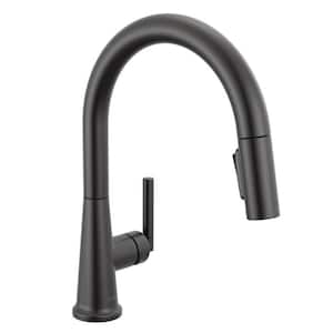 Foundations Design Series Modern Matte Black 14.94 in. H Pull Down Sprayer Kitchen Faucet with 360° Swivel Spout