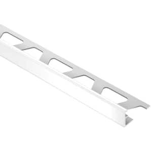 Schiene Bright White Color-Coated Aluminum 7/16 in. x 8 ft. 2-1/2 in. Metal Tile Edging Trim