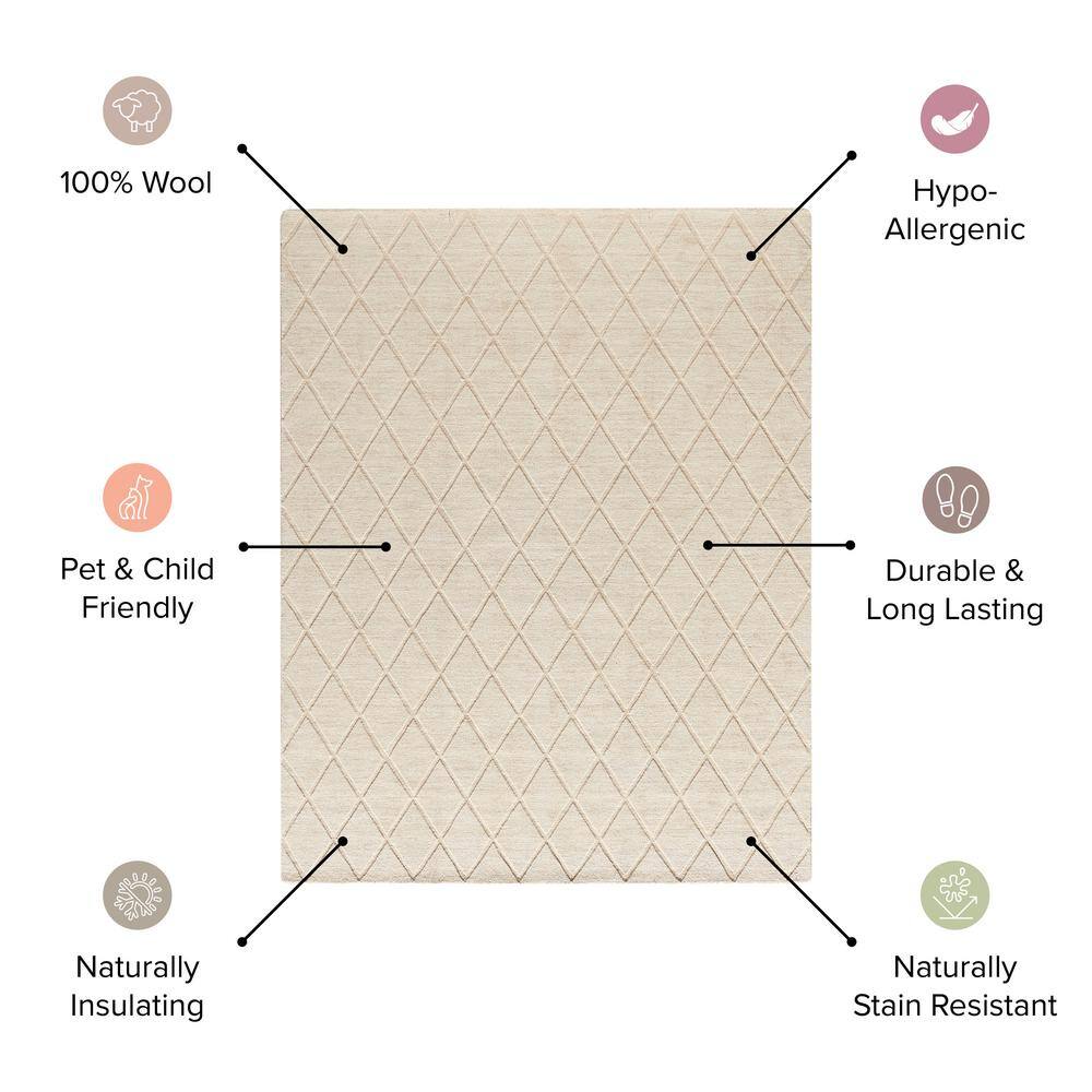 Sage Geometric Handmade Wool 5' x 7' Area Rug