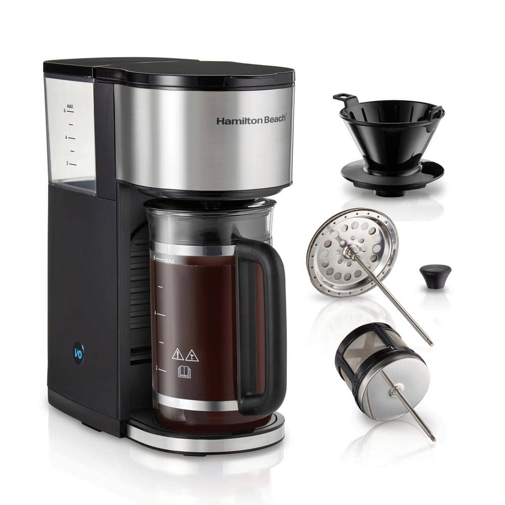 Hamilton Beach 7-in-1 Black and Stainless Steel Coffee Maker