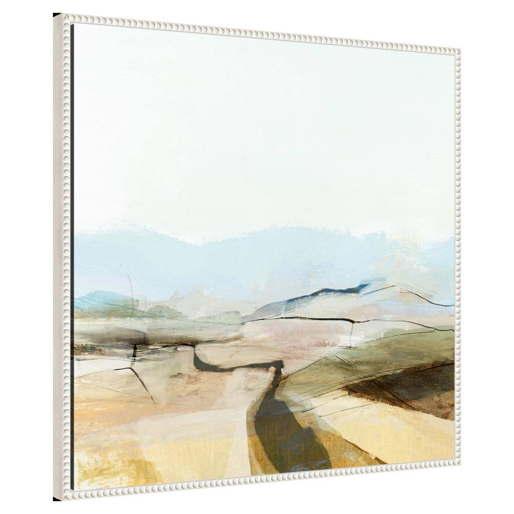 Serene Country View Abstract Canvas Wall Art with Beaded Frame