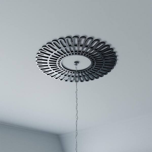 Ekena Millwork 28 in. O.D. x 10-3/8 in. I.D. x 3/4 in. P Cornelius  Architectural Grade PVC Pierced Ceiling Medallion CMPP28CRABS - The Home  Depot