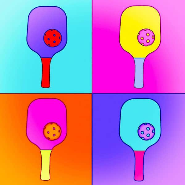Pickleball Pop Up Neon by Grotto Studios Unframed Graphic Print Poster Art Print 20 in x 20 in.