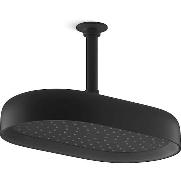 KOHLER Statement 1-Spray Patterns with 2.5 GPM 12 in. Wall Mount Fixed Shower Head in Matte Black