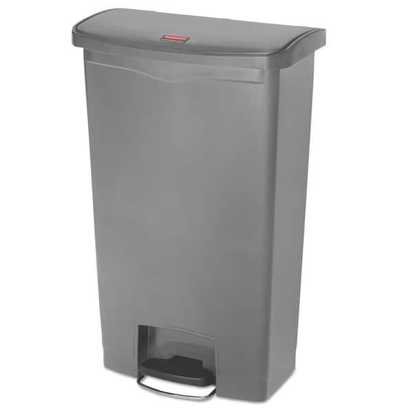 Slim Jim 18 Gal. Resin Gray Step-On Container, Front Step Style