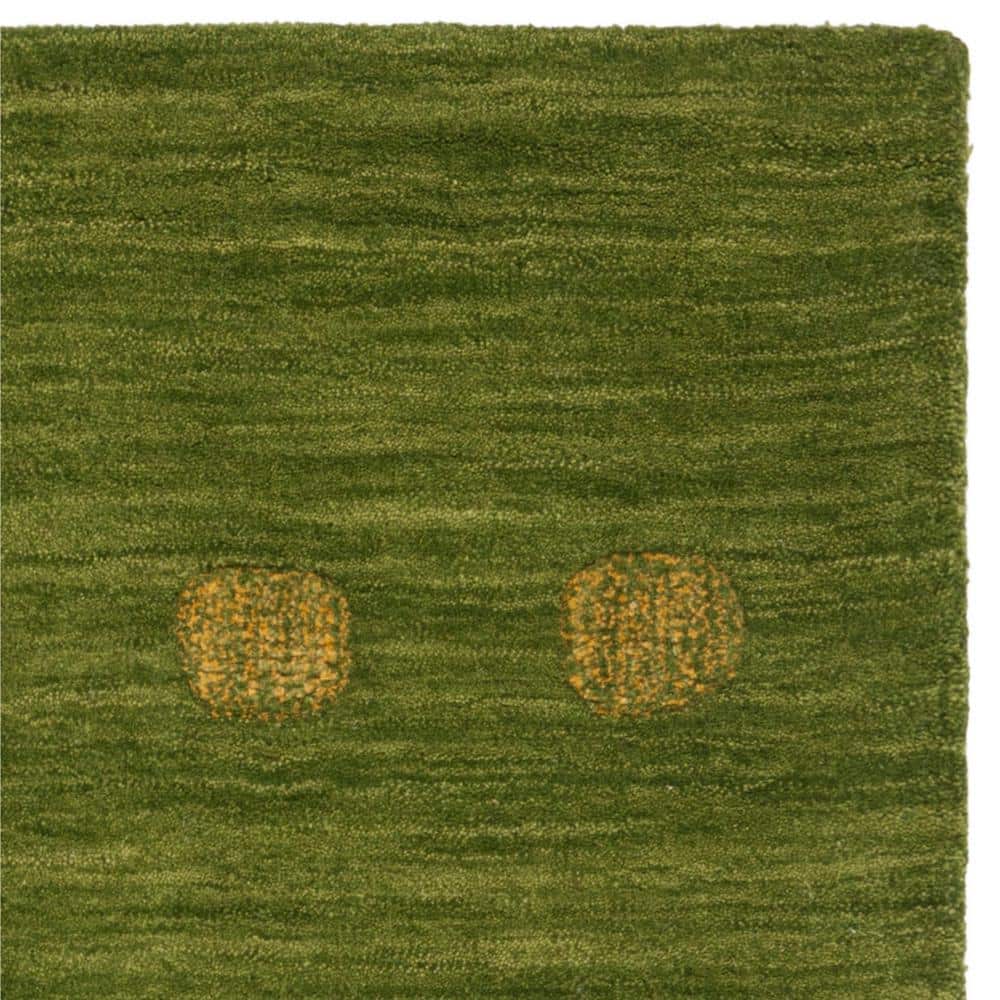 Green Hand-Loomed Wool Tufted Rectangular Area Rug, 3' x 5'
