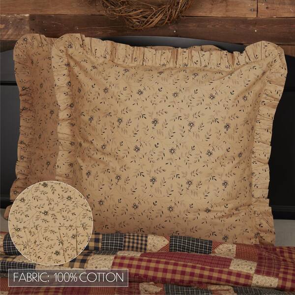 VHC Filled Pillow Fabric in Black and Tan