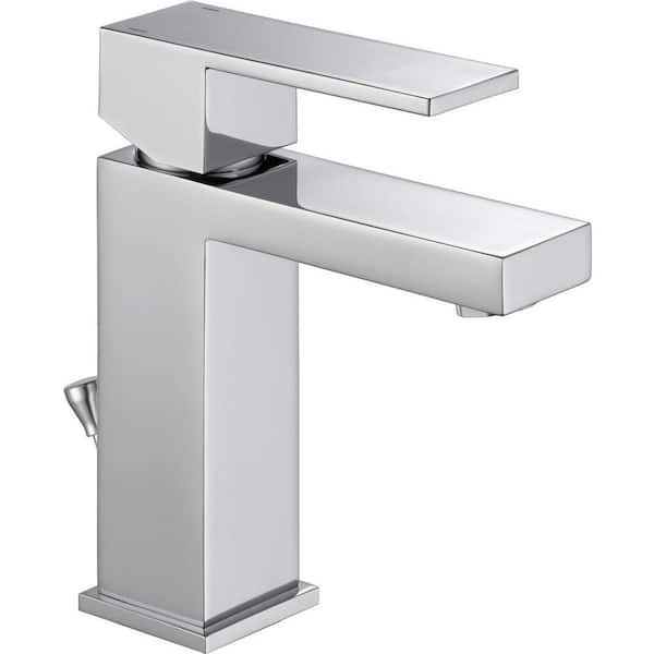 Delta Modern Single Hole Single-Handle Project-Pack Bathroom Faucet with Metal Pop-Up in Chrome