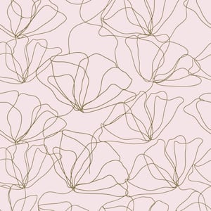16 in x 24 in Drawn to Nature Pink Wallpaper Panels (8-Pack). Covers 21.33 Sq. Ft/Package