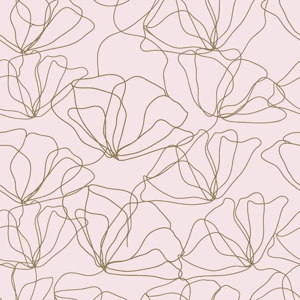 Main Street 16 in x 24 in Drawn to Nature Pink Wallpaper Panels (8-Pack). Covers 21.33 Sq. Ft/Package