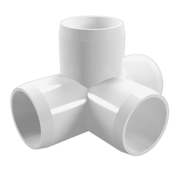 Formufit 1-1/2 in. Furniture Grade PVC 4-Way Tee in White
