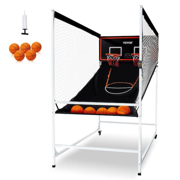 Arcade Cage Basketball Game 2 Player Indoor Basketball Game with 5 Balls, 8 Game Modes Home Dual Shot Sport