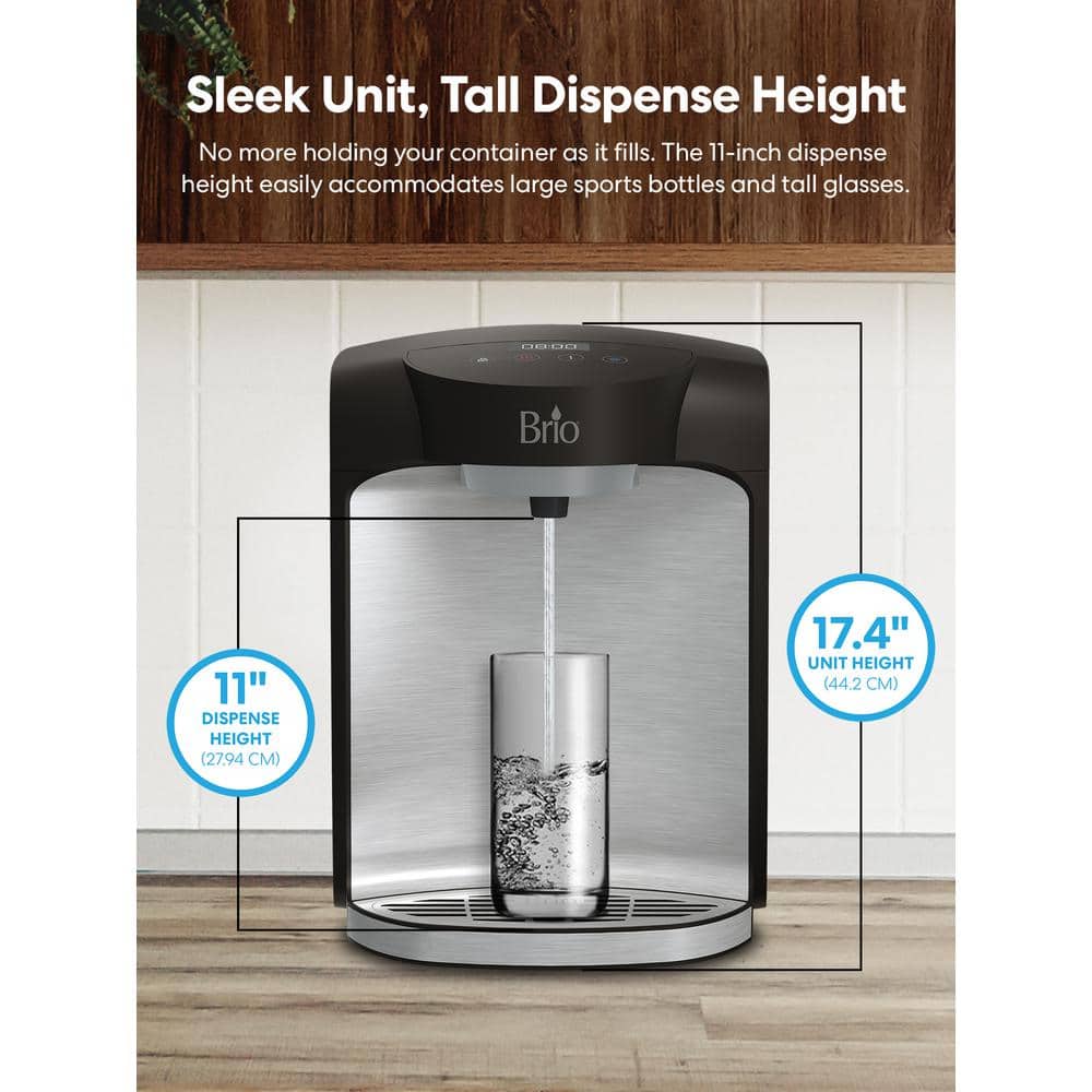 Brio Stainless Steel 2-Stage Bottleless Countertop Water Cooler