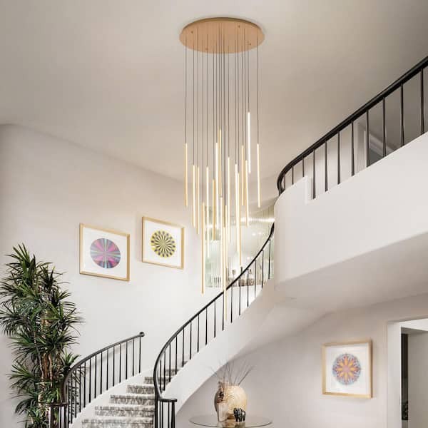 LLHZSY Zoraylin 150 W in. 18-Light Gold Dimmable Integrated LED