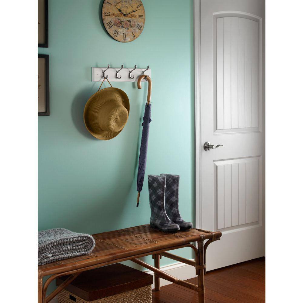 White and Nickel 18" Heavy Duty Coat and Hat Rack