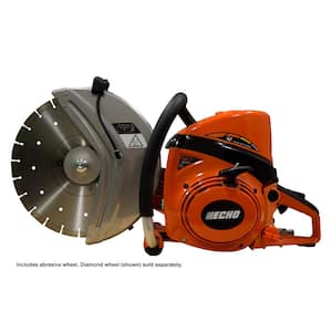 14 in. 73.5 cc 2-Stroke Gas Concrete Masonry Pro Cut-Off Saw with Decompression Valve and Abrasive Blade and Water Valve