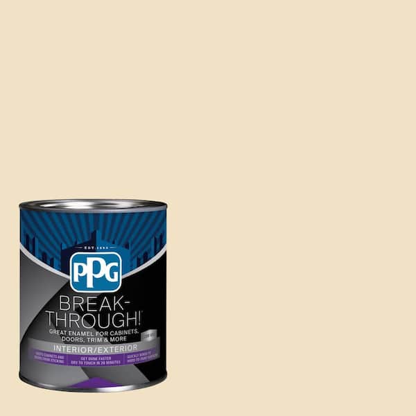 Break-Through! 1 qt. PPG16-09 Linen Tint Semi-Gloss Door, Trim & Cabinet Paint