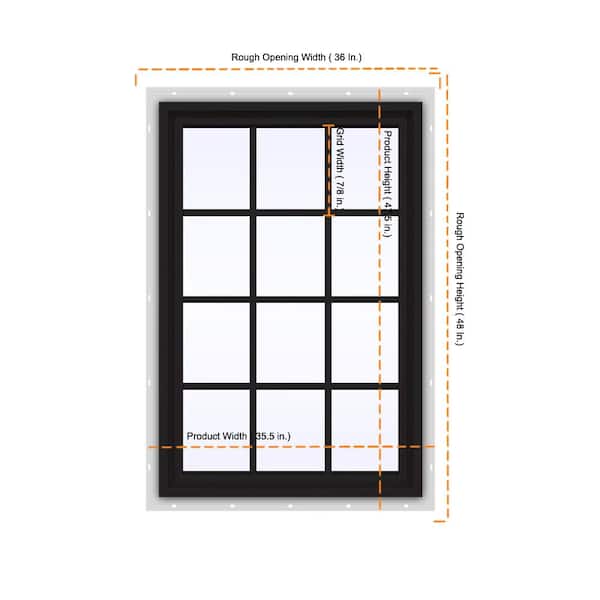 Chart Gallery Standard 5　for windows JELD-WEN 36 in. x 48 in. V-4500 Series Black Exterior/White