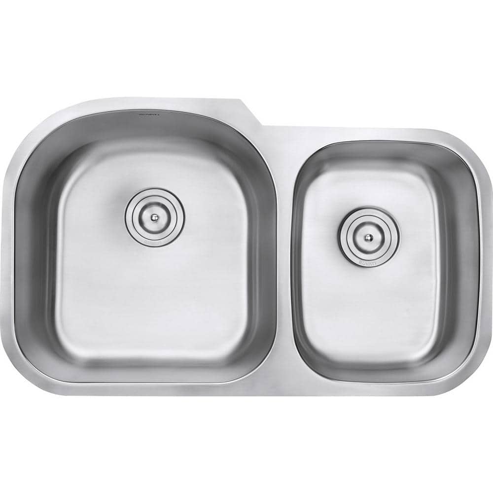 Ruvati 34-Inch Stainless Steel Double Bowl Undermount Kitchen Sink