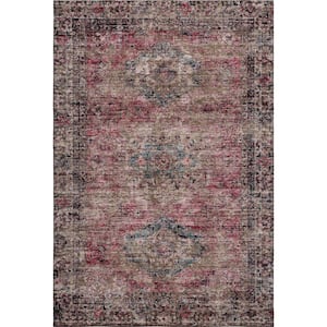 Mayfield Premium Machine Washable Abstract AMF2170 Pink 5 ft. x 7 ft. 6 in. Area Rug