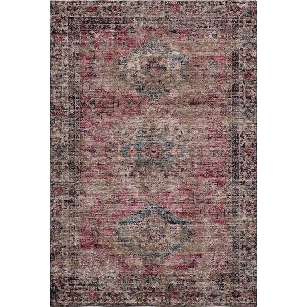 Mayfield Premium Machine Washable Abstract AMF2170 Pink 9 ft. x 12 ft. Area Rug