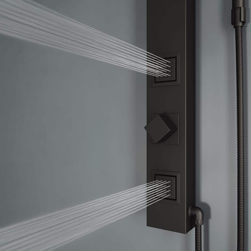 Orchid 39" Matte Black Aluminum Shower Panel System with Hand Wand