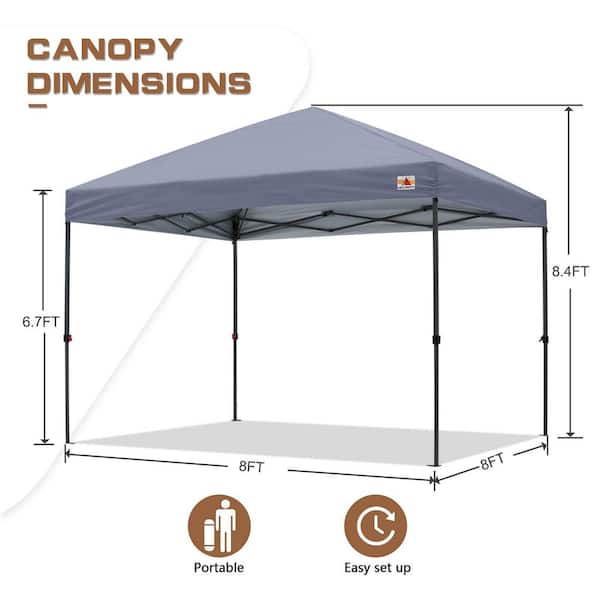 kakapo  ABCCANOPY 8 ft. x 8 ft. Gray Instant Easy Pop Up Canopy Tent