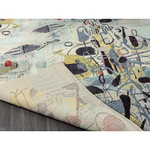 Colorwrks Multi-Colored 2 ft. x 8 ft. Abstract Area Rug