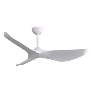 52 in. Smart Indoor White Ceiling Fan with Remote Control and 3 Solid Wood Blade 6 Speeds 3 Timer Reversible Fan
